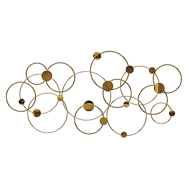 Golden Metal Circle Wall Art 3D model image 1 