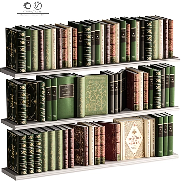 Book Collection Set 2015: 72 Parts, Vray Render 3D model image 1 