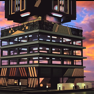 Modern Industrial Building for Design & Gaming 3D model image 1 