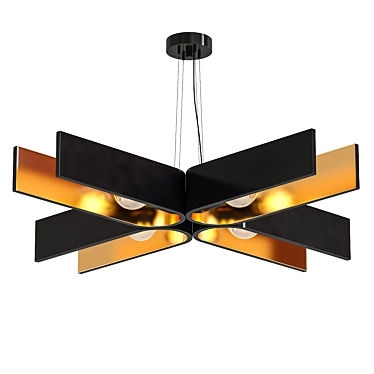 Elegant Black and Gold Lamp 3D model image 1 