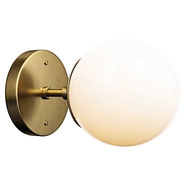 Elegant Nova Opal Sconce 3D model image 1 