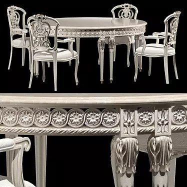 Elegant Valeria Dining Set 3D model image 1 