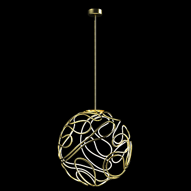 Glowing Metal Orb Chandelier 3D model image 1 