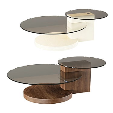 Sleek Modern Round Coffee Table 3D model image 1 