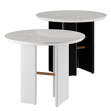 Sleek Steel Double L Table 3D model image 1 