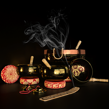 Tibetan Singing Bowls Set: SPA Bliss 3D model image 1 