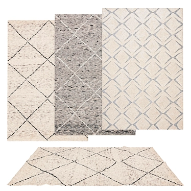 Versatile Set of 6 Contemporary Rugs 3D model image 1 