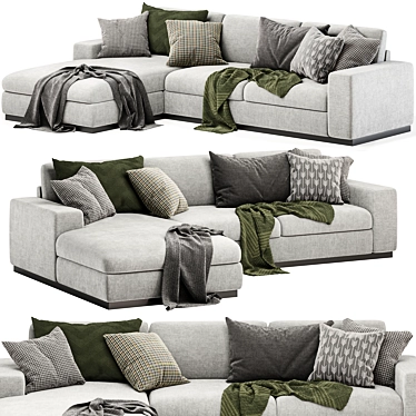 Modern Comfort: Noah Sectional Sofa 3D model image 1 