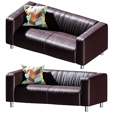 Sleek Leather Sofa: KLIPPAN by Ikea 3D model image 1 