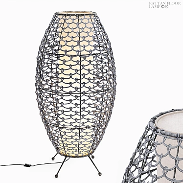 Rattan floor lamp 2