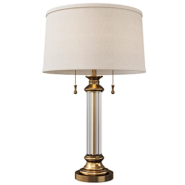 Elegant Rolland Antique Brass Lamp 3D model image 1 