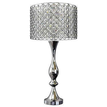 Silver Orchid Crystal Bling Table Lamp 3D model image 1 