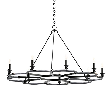 Saxon Aged Bronze Chandelier 3D model image 1 