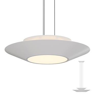 Futuristic LED Pendant Lamp 3D model image 1 