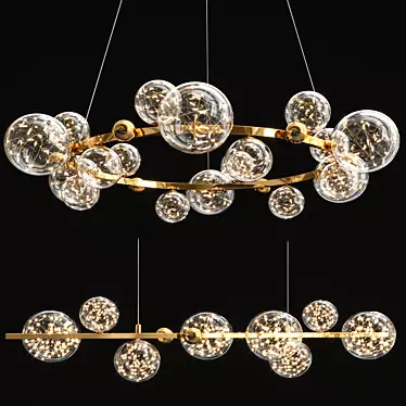 Luxury LED Chandelier Illumination 3D model image 1 