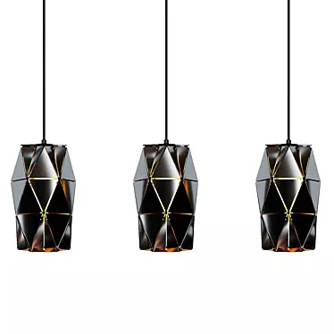 Elegant Black Hanging Lamp 3D model image 1 