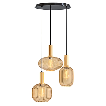 Elegant Glass Pendant Lighting 3D model image 1 