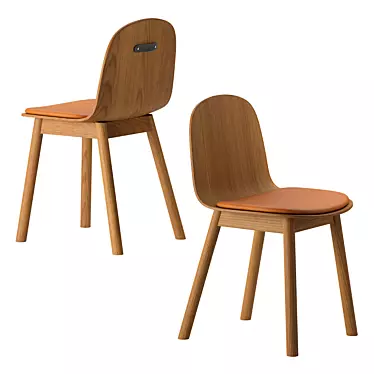 Elegant Oak Potato Chair with Seat Pad 3D model image 1 
