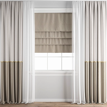 Polygonal Curtain Model 3D model image 1 