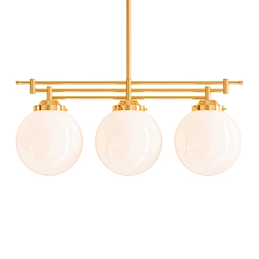 Globe Chandelier - White Art Deco 3D model image 1 