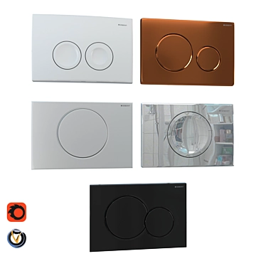 GEBERIT Flush Plates for Installation - Set of 5 3D model image 1 