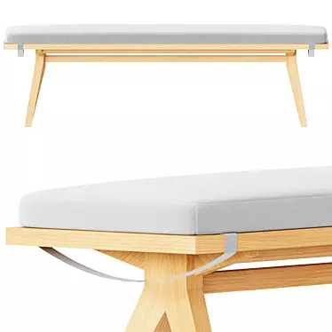 Elegant Wingrove Upholstered Bench 3D model image 1 