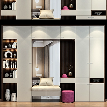 Elegant Storage Solution | Hallway Cabinet Set 3D model image 1 