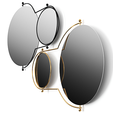Sleek Orbit Mirror in 2 Colors 3D model image 1 