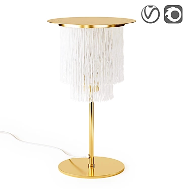 Elegant Frangie Brass Lamp 3D model image 1 