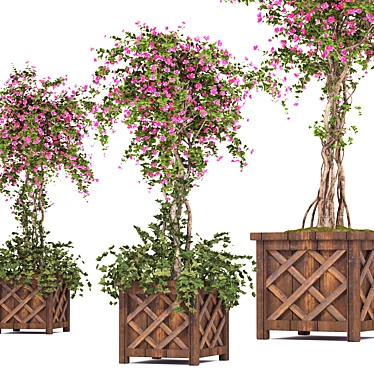 Thriving Spring Trio: 3D Plants 3D model image 1 