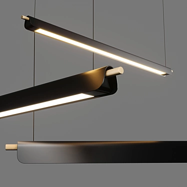 Sleek Trapets Pendant Light 3D model image 1 