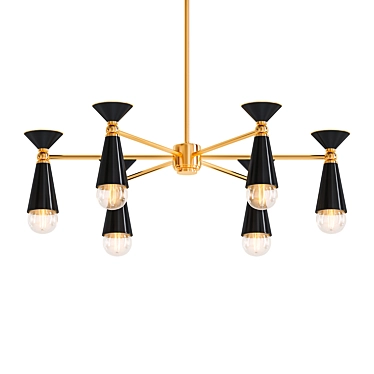 Art Deco Chandelier: Elegant Vintage Lighting 3D model image 1 