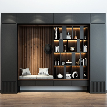  Modern Hallway Cabinet Set 3D model image 1 