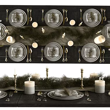 Elegant Table Setting Set 3D model image 1 