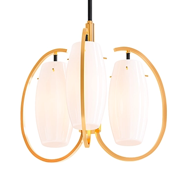 Elegant Italian Satin Glass Chandelier 3D model image 1 