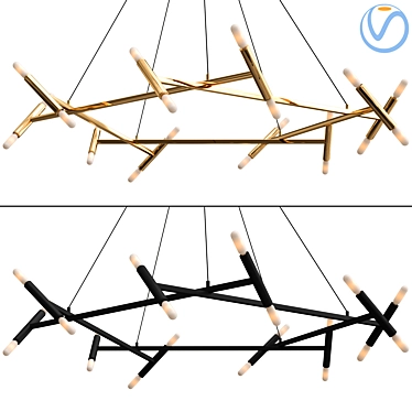 Petite Pentagon Chandelier 3D model image 1 