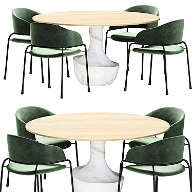 Modern Potocco Fast Dining Table: Stylish and Functional 3D model image 1 