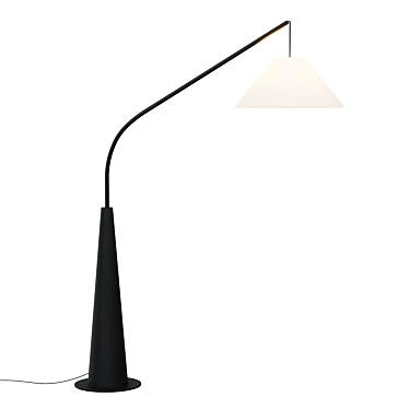 Sleek Black Arc Floor Lamp 3D model image 1 