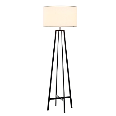 Sleek Black Floor Lamp: Castillo 3D model image 1 