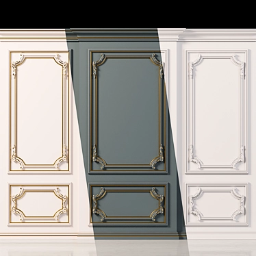 Elegant Wall Molding Accent 3D model image 1 