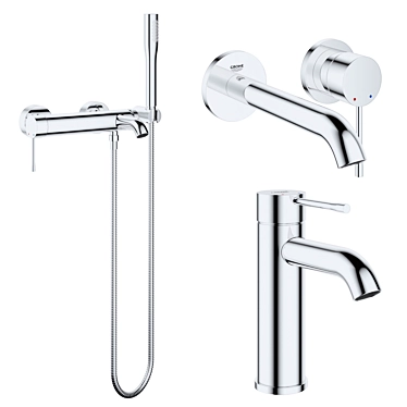 Essence Mixer Taps: Perfect for Baths & Sinks 3D model image 1 