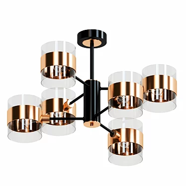 Industrial Loft Ceiling Chandelier 3D model image 1 