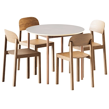 Muuto Base Round Table Set 3D model image 1 