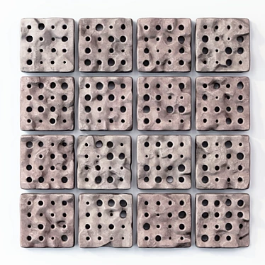 Stone Panel Cube: Decor with Holes 3D model image 1 