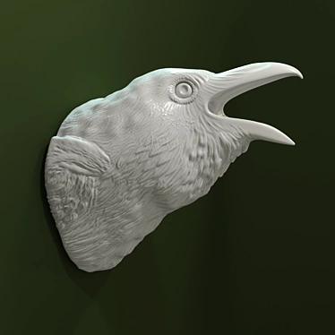 Porcelain crow head