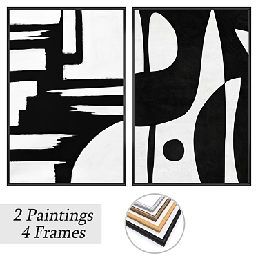 Elegant Art Prints Set with Multiple Frame Options 3D model image 1 