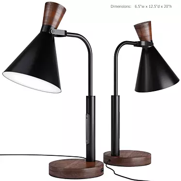 Natural Walnut LED Desk Lamp 3D model image 1 