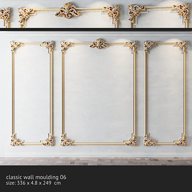 Elegant Classic Wall Moulding 3D model image 1 