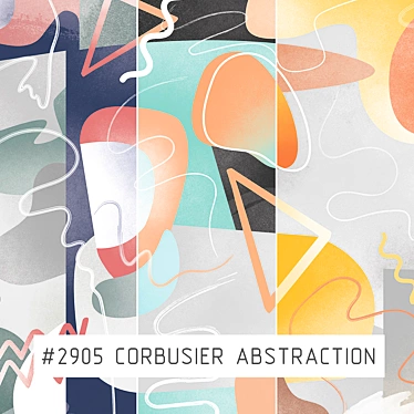 Title: Abstract Corbusier Wall Murals 3D model image 1 