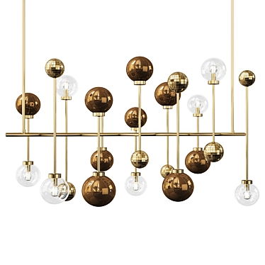 Elegant Fluxus Bronzed Chandelier 3D model image 1 